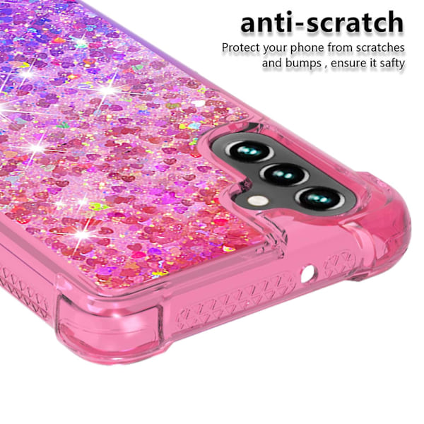 Quicksand-serie passar för Samsung Galaxy A54 5g stötsäkert Tpu baksida gradient quicksand flytande glitter mobiltelefonfodral Pink   Purple