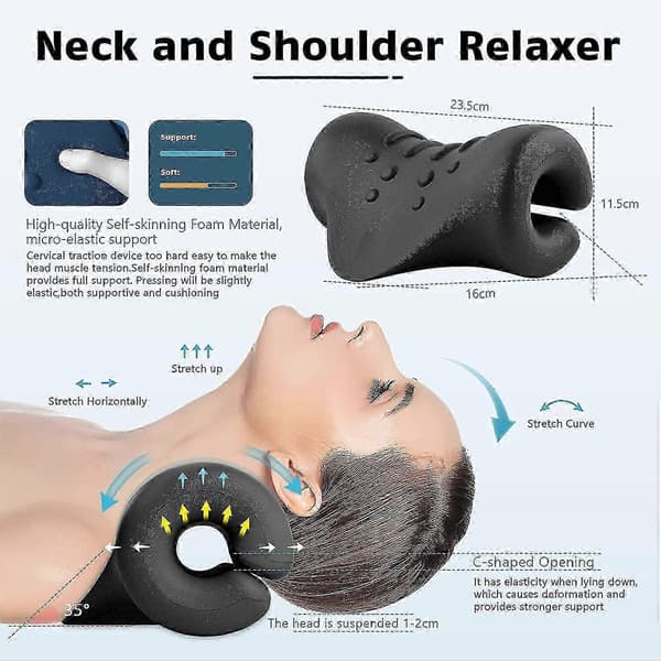 Cervical Spine Massasjepute U-formet pute Black