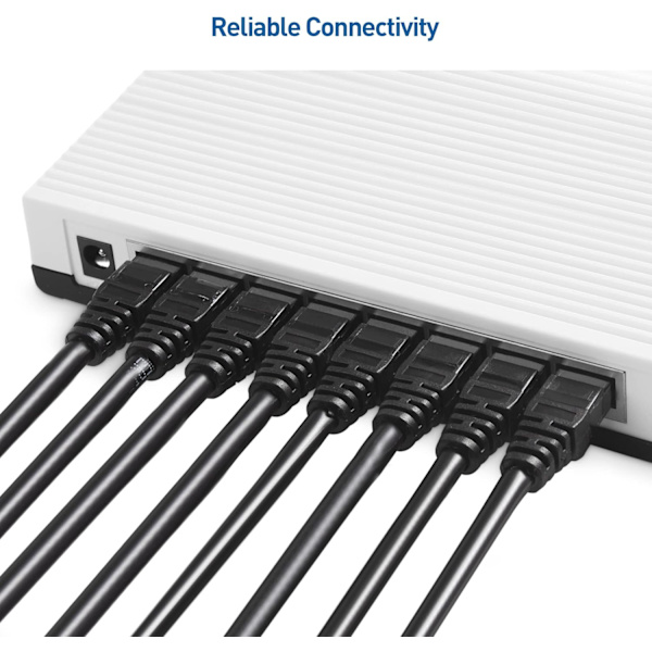 5-pack 10 Gbps Snagless Kort Cat6 Ethernet-kabel (Cat6-kabel, Cat 6-kabel) Black 2m