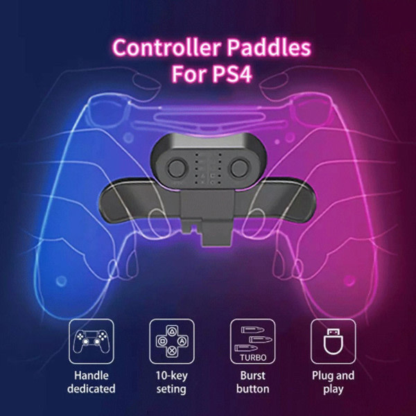 Paddles til PS4-controllertilbehør, back-knaptilbehør til spilcontrollertilbehør