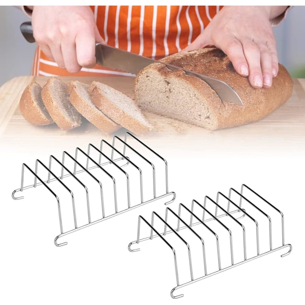 2 PCS Toast Rack 8 Slice Toast Rack Cooling Grid Stainless Toast Bread Holder Accessories Organizer for Kitchen and Restaurants