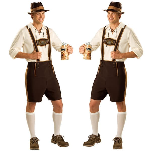 Tysk bayersk Oktoberfest kostumesæt til mænd S