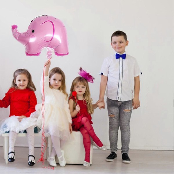 6 stk. Elefant Folieballoner Oppustelige Tegneserie Elefant Aluminium Film Ballon Dyr Tema Fest 6pcs Pink Blue