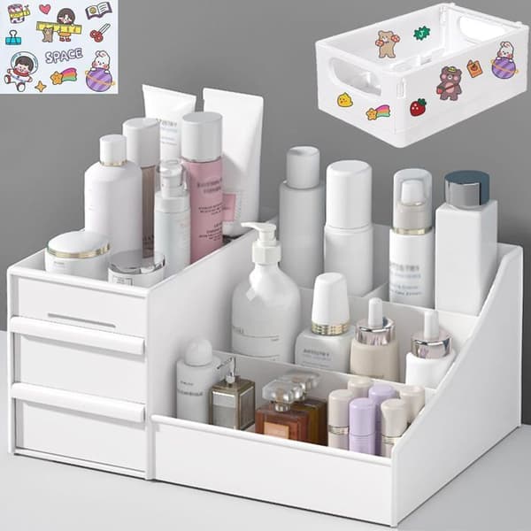 Makeup Organizer Opbevaring, Multifunktionel Makeup Organizer, Makeup Organizer med Skuffer