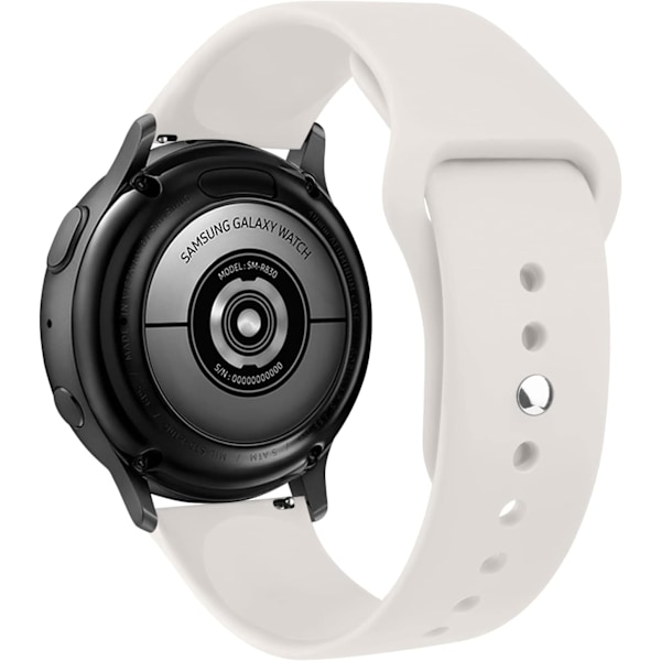 Silikoniranneke Samsung Galaxy Watch 6/5/4:lle, Naisille ja Miehille, 20 mm Pehmeä Vaihtohihna Samsung Watch 6/5/4:lle White