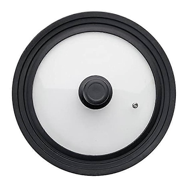 Universallock för kastruller, stekpannor och grytor - Härdat glas med värmebeständig silikonkant passar kokkärl med 16-18-20 cm diameter