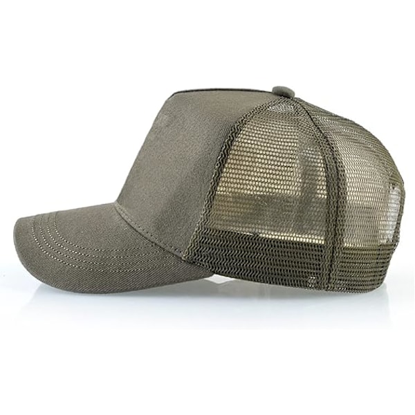 5 Panel Baseball Caps, Mesh Caps, Justerbar Snapback, Mesh Ensfarvet Unisex Ejercito verde
