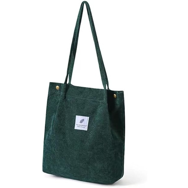 Canvas Håndvesker for Kvinner, Casual Canvas Crossbody Veske med Glidelås, Dobbel Skulderstropp, Canvas Vesker for Shopping, Arbeid og Reise Djb02-verde