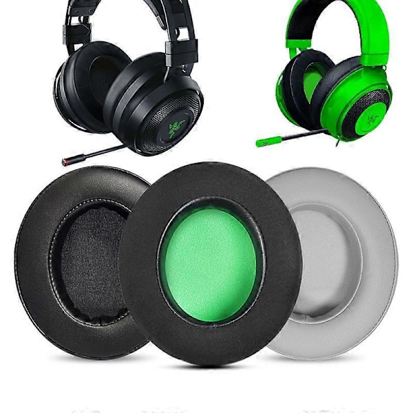 Öronkuddar och huvudbandsersättningskuddar för Razer Nari Ultimate 7.1 Gaming Headset black sheepskin