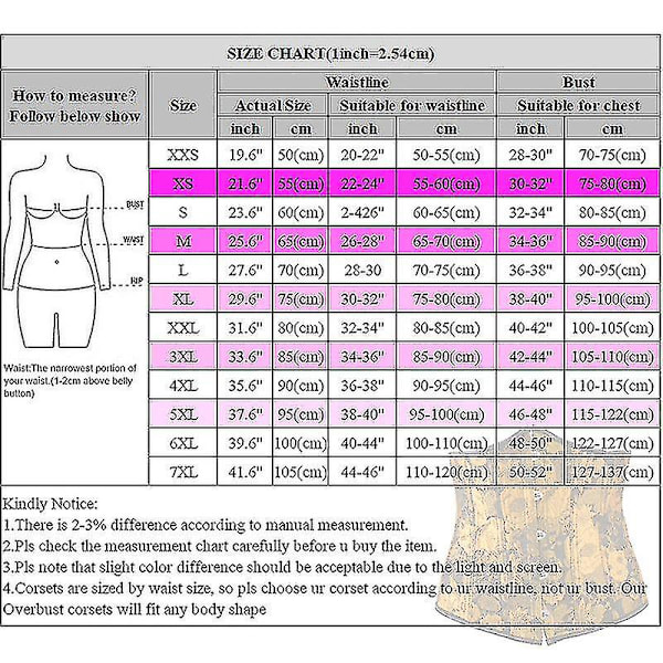 Sexet Gotisk Underbust Korset Og Talje Cincher Bustier Top Træningsform Kropsbælte Lingeri Xxs-6xl 6XL
