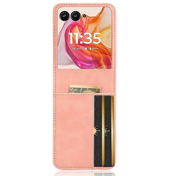 Läderfodral för Motorola Razr 50 Ultra Pink