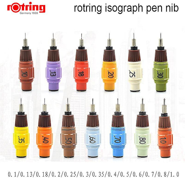 Rotring Isograph Ersättningsritstift 0,1 mm 1,0 mm 1 styck|konstmarkörer 0.1mm nib