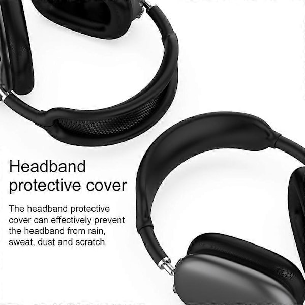Bærbar Anti-ripe Slitesterk Silikon Hodetelefoner Hodebåndpute for AirPods Max JIKAIX Light Grey