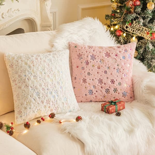 Julkuddfodral, set om 2 julkuddfodral, God Jul kuddfodral 45 x 45 cm