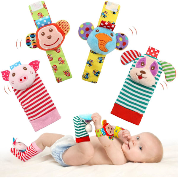 Soft Baby Toy, Handheld Rattles and Rattle Socks, Foot Rattle Leg Rattle Ankel Rattle, Newborn Baby Rattle Toys for Infant Boy or Girl