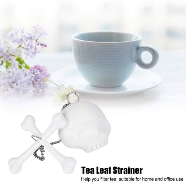 Silikone te-infuser - 1 stk., blad-/kranie-/knogleform - Velegnet til teblade, diffusionsmærke