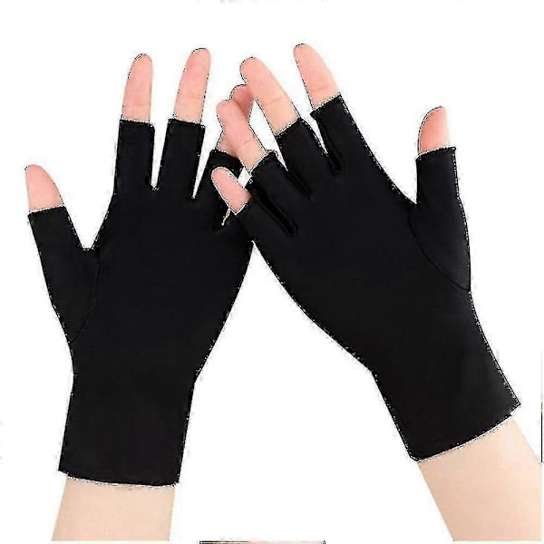 UV-skydd Fingerlösa Handskar Lätta Stretchiga Solskyddande Fingerlösa Handskar För Utomhussporter f74 Black