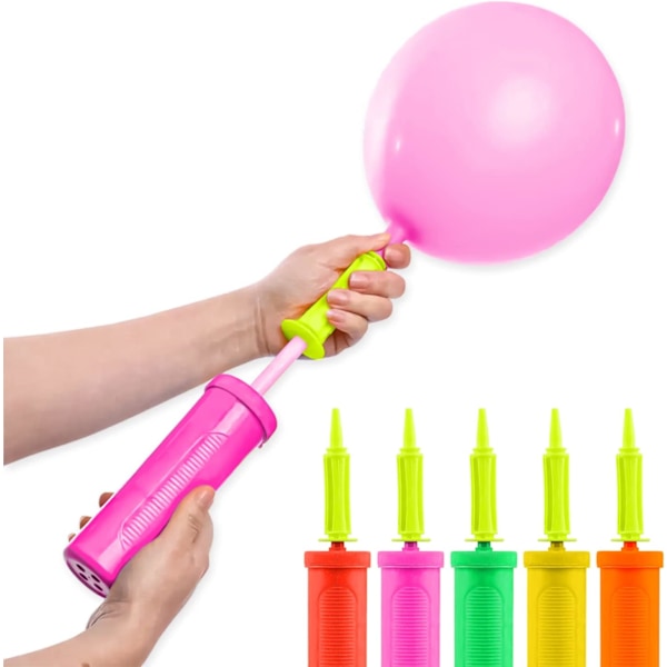 Ballonpumpe Manuel Opblæsbar Boldpumpe Velegnet til Ballonbue Konfettiballon Festballon Girland Velegnet til Fitnessbold og Yogabold Pink