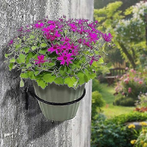 Metalkrog til plantekasser, vægmontering, 6 stk., sort, 15 cm