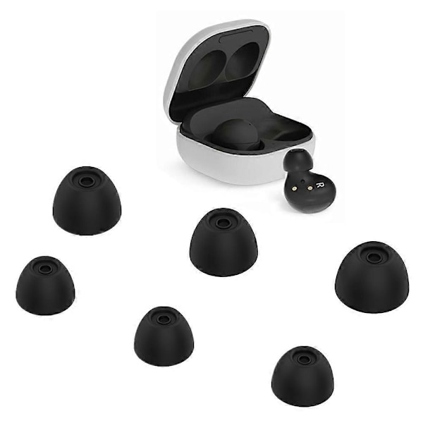 6 kpl Korvaavat nappikuulokkeiden päät Pehmeät silikoniset kuulokkeiden suojukset Samsung Galaxy Buds2 -kuulokkeille - Musta Multicolor Black