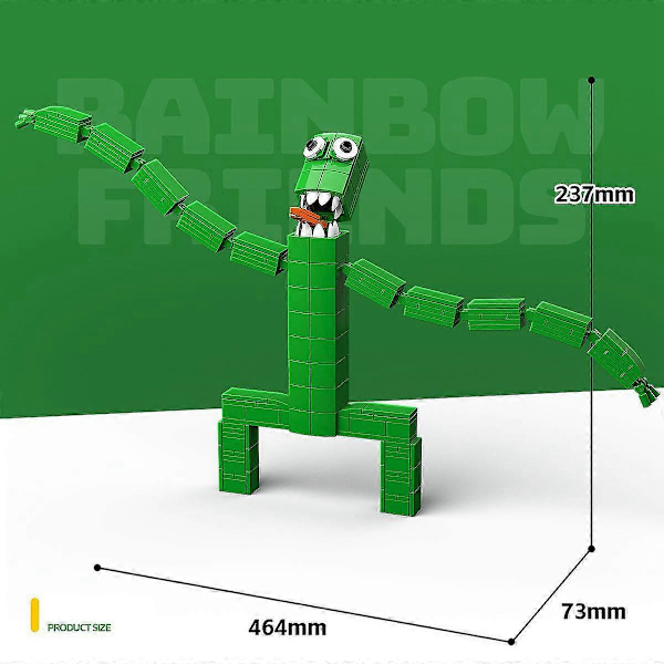 Rainbow Friends Byggklossleksak Rainbow Friends Figurer Byggklossleksak för Barn i Åldern 7-14 Green
