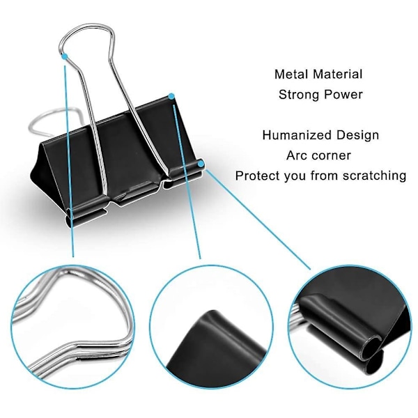 10 stk. Ekstra store papirclips 5 cm bredde til kontor, 10 stk. Ekstra store papirclips 5 cm bredde til kontor