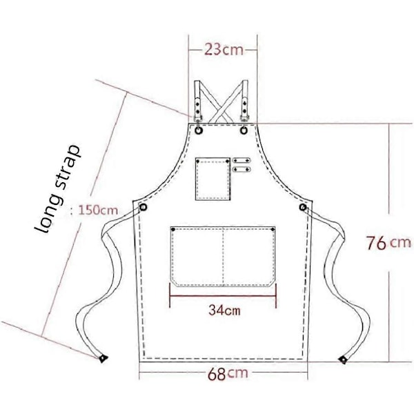 Puuvillakangas Ristiselkäinen Unisex Keittiöesiliina Kokeille ja Kokeille