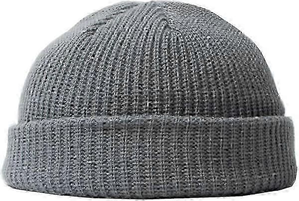 Strikket Hue Vinter Varm Skullcap Hat Grey