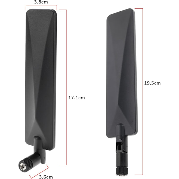 2 kpl WiFi 6E -antenni Tri-Band -sovitin 5dBi -antenni RP-SMA -urosantenni 2,4 GHz 5 GHz 6 GHz -antenni PC:lle, pöytätietokoneelle, kannettavalle tietokoneelle, verkko-ohjaimille