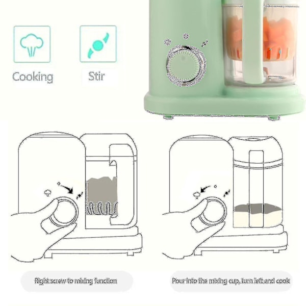 Babymatberedare, Pureématberedare, Ångkokning och Mixer, Värmare, Allt-i-ett Automatisk Matlagning, Automatisk