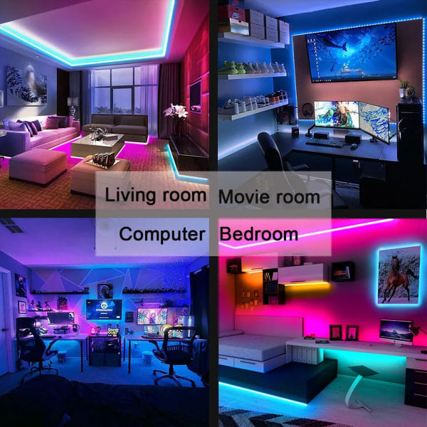 Tape Bluetooth USB LED Strip Light 5050 SMD 5V USB RGB Lights Fleksibel LED Lampe Tape Tape RGB Selvklæbende TV Desktop Diode 3m 3m