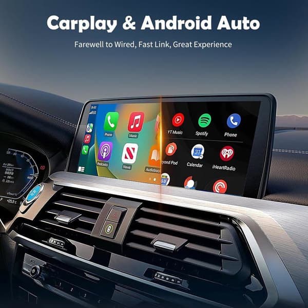 Trådløs Car-Play-adapter, konverterer kablet Car-Play-dongle til trådløs Plug & Play Car-Play til iOS og Android