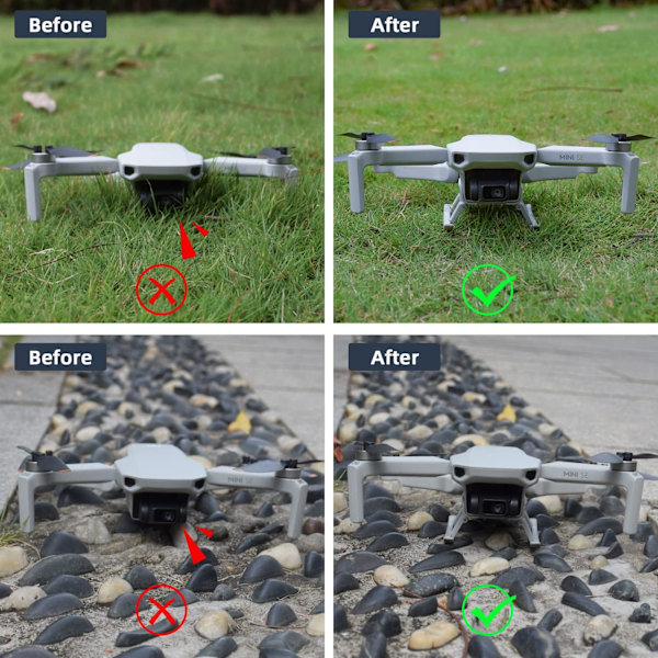 Mini 4K Landebeinforlengelser for DJI Mini 2/Mini SE/Mavic Mini Drone - Foldbar Høydeforlengelse