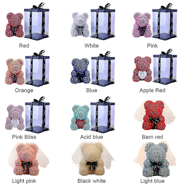 Ruusu Karhu Tekokukka Vaahto Ikuinen Elämä Ystävänpäivälahjat Koti Sisustus Lahjapakkauksella Teddy Bear Orange