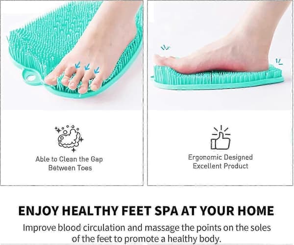 Duschfotmassageborste - Halkfria silikonsugkoppar, grön