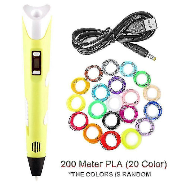 3D-printerpen Digital Intelligent Fremstilling med PLA Farver Filament Refill Yellow PLA 200m