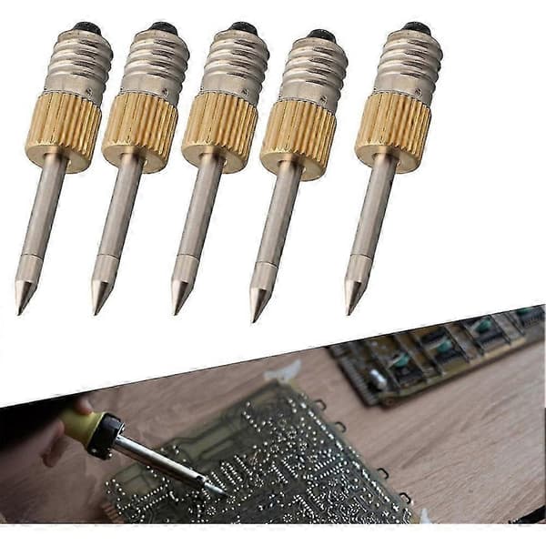 Pakke med 5 loddebolttupper, erstatningstupper, E10-grensesnitt, loddebolt, kobbertupper kompatible med elektrisk lodding