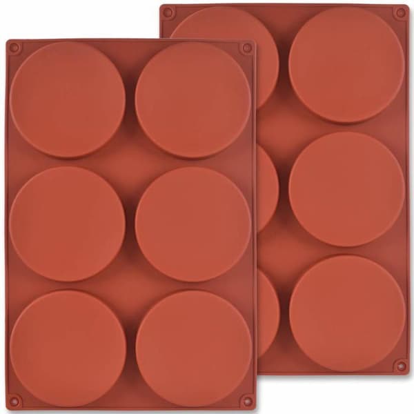 Sett med 2 runde silikonkakeformer, 10 cm, for enkel baking