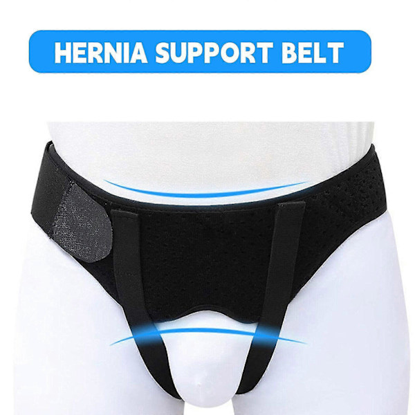 Inguinal Hernie Støttebælte Dobbelt Lyske Hernie Smertelindring Truss Bøjle Mænd M