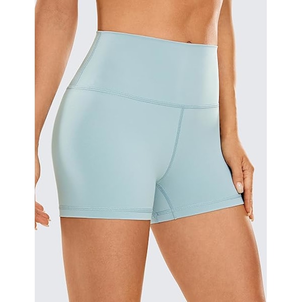 Nakne Følelse Trenings Shorts for Kvinner - 4'' /6'' /8'' Høytaljede Sykkelshorts Yoga Trening Løping Spandex Shorts Blue 8 Inches