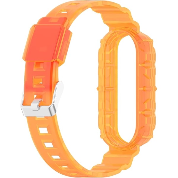 Smartwatch Rem for Xiaomi Mi Band 7/6/5, Transparent Silikon Urrem, Udskiftningsarmbånd Håndledsrem til Xiaomi Orange