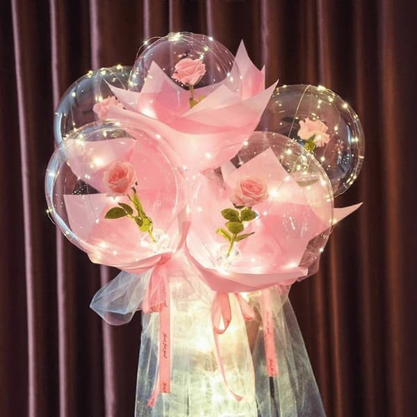 LED Rose Bukett Lysende Juledekorasjon Gave Dekor Fest Bryllup
