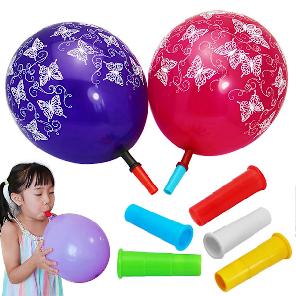 100 st Munstycksset för Ballonger, Bulk Ballongblåsningsverktyg, Munstycke för Ballonguppblåsning, Lungkapacitetsträning, Andningsövningar White