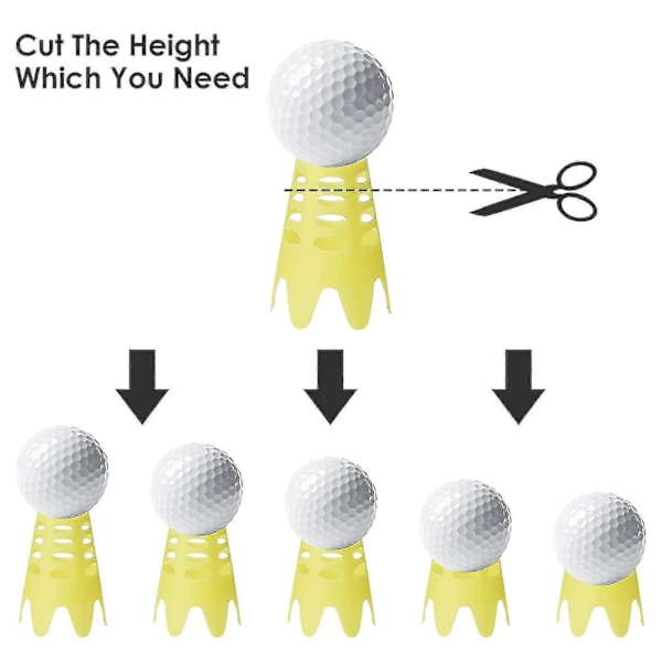Golfpeggar i plast för hemmasimulator, golfpeggar för utomhus- och inomhusbruk, simulatorövning, träningsmatta, golfpeggar-ZZY Yellow