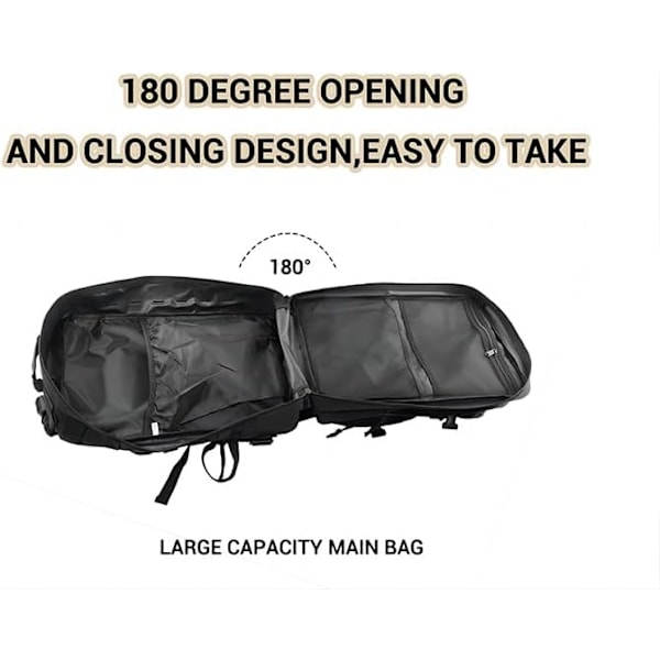 45L Militärryggsäck, Reseryggsäck, Taktisk Ryggsäck, Gym- och Crossfitryggsäck, Camping-, Vandrings- och Överlevnadsryggsäck, Flygplansryggsäck