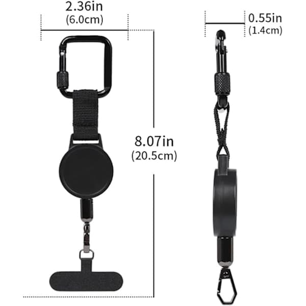 1/2/4-pack infällbar stöldskyddstelefonrem med ståltråd, justerbar telefonhållare 2-pack 2-Pack