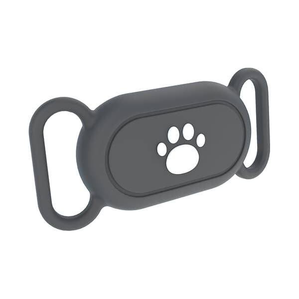 Silikone Cover til Samsung Galaxy SmartTag 2 Bluetooth Tracker Beskyttelsesetui til Kæledyr Hund / Kat - P Multicolor Paw Pattern Grey