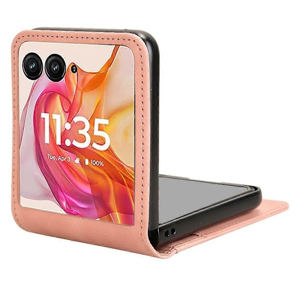 Läderfodral för Motorola Razr 50 Ultra Pink