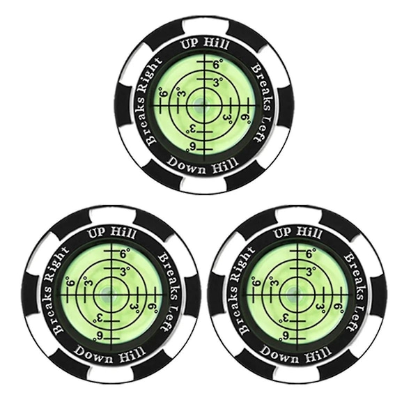 3 st Golfbollsmarkörer med Hög Precision, Portabel Putting Green Reader, Golfmarkörklämma, Green Read