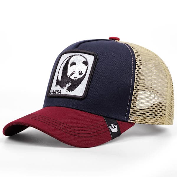 Fisknätskeps med broderad djurdesign Panda Panda